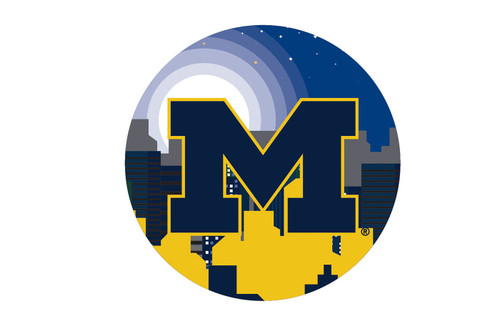 Michigan Wolverines 12" Landscape Circle Sign