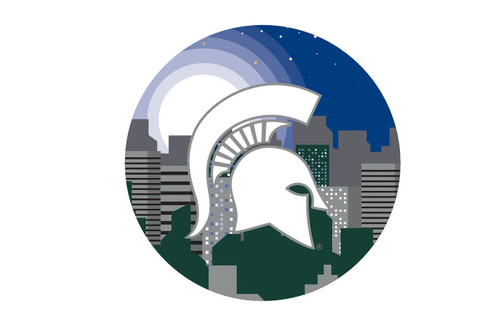 Michigan State Spartans 12" Landscape Circle Sign