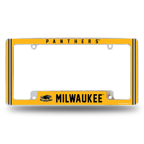 Wisconsin Milwaukee Panthers All Over Chrome License Plate Frame