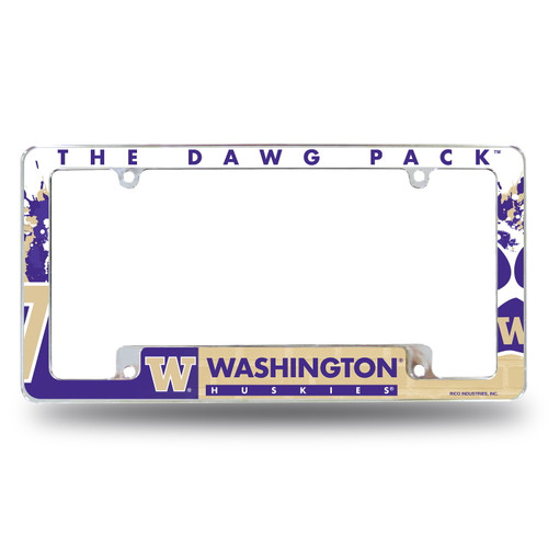 Washington Huskies All Over Chrome License Plate Frame