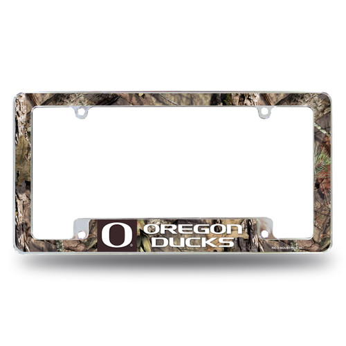 Oregon Ducks Mossy Oak Camo Chrome License Plate Frame