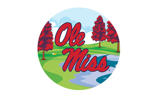 Mississippi Rebels 12" Landscape Circle Sign