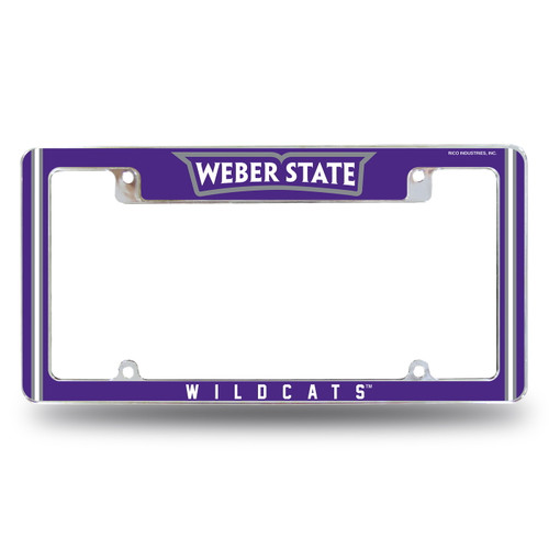 Weber State Wildcats All Over Chrome License Plate Frame