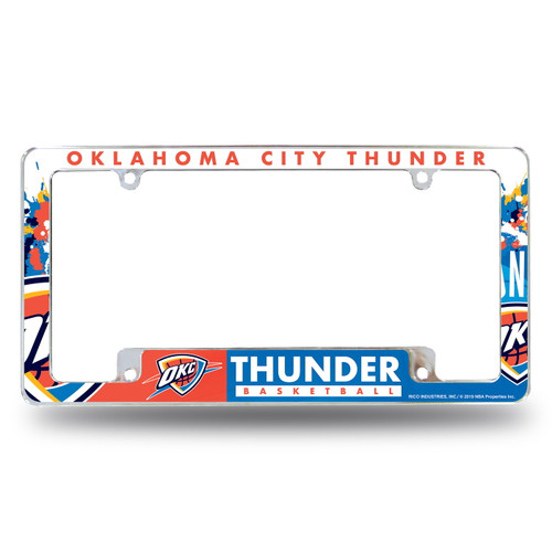 Oklahoma City Thunder All Over Chrome License Plate Frame