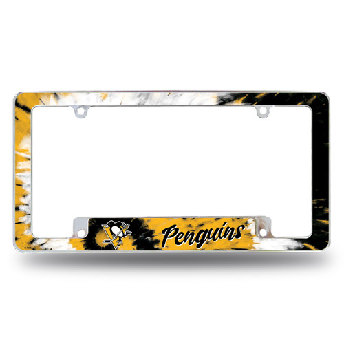 Pittsburgh Penguins Tie Dye Chrome License Plate Frame