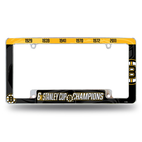 Boston Bruins All Over Chrome License Plate Frame