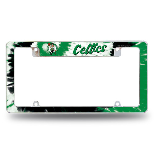 Boston Celtics Tie Dye Chrome License Plate Frame