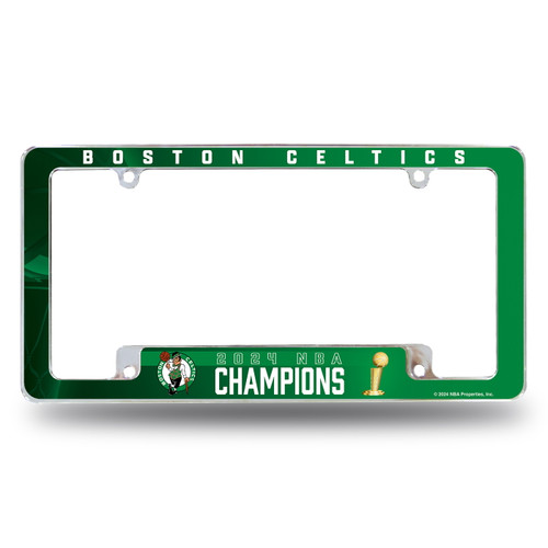 Boston Celtics 2024 NBA Champions All Over Chrome License Plate Frame