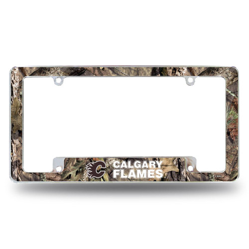 Calgary Flames Mossy Oak Camo Chrome License Plate Frame