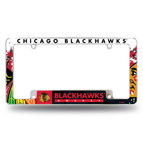 Chicago Blackhawks All Over Chrome License Plate Frame