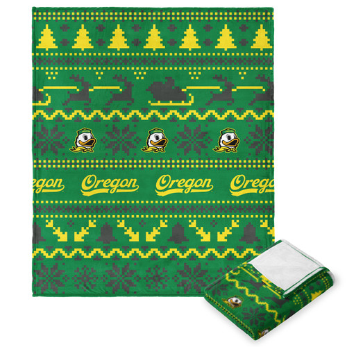 Oregon Ducks 50" x 60" Xmas Time Silk Touch Throw Blanket
