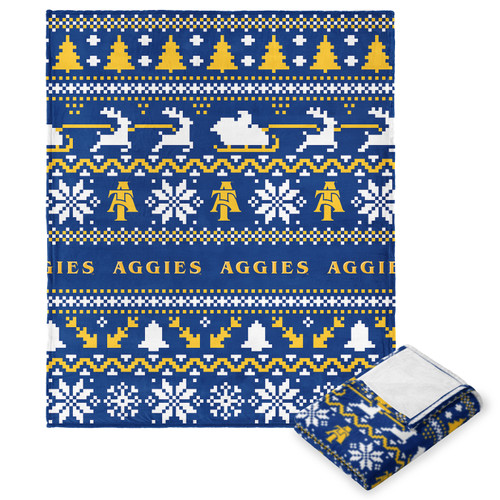 North Carolina A&T Aggies 50" x 60" Xmas Time Silk Touch Throw Blanket