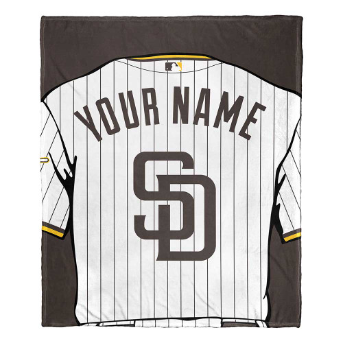 San Diego Padres 50" x 60" Jersey Personalized Silk Touch Throw Blanket