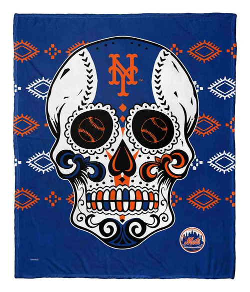 New York Mets 50" x 60" Candy Skull Silk Touch Throw Blanket
