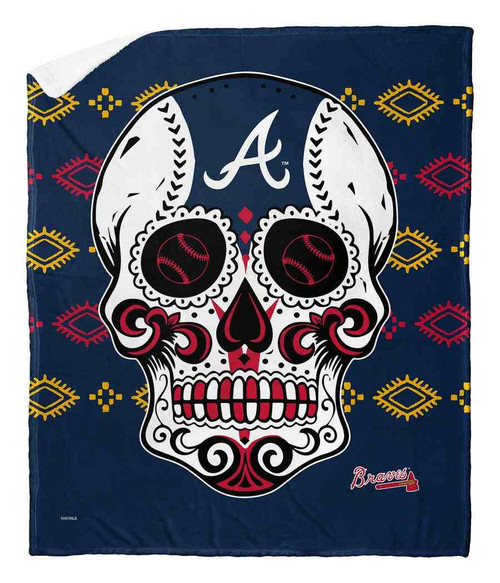 Atlanta Braves 50" x 60" Candy Skull Silk Touch Sherpa Throw Blanket