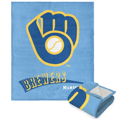 Milwaukee Brewers 50" x 60" Throwback Silk Touch Sherpa Throw Blanket