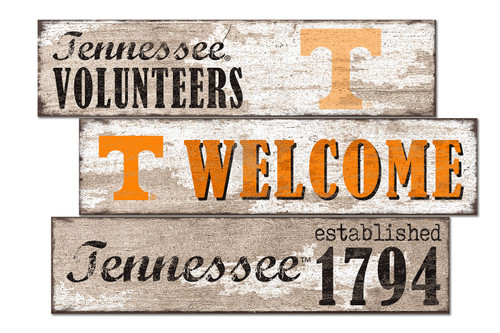 Tennessee Volunteers Welcome 3 Plank Sign