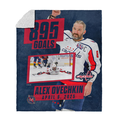 Washington Capitals 50" x 60" 895 Goals Photo Silk Touch Sherpa Throw Blanket