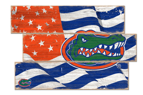 Florida Gators Flag 3 Plank Sign