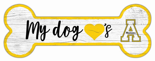 Appalachian State Mountaineers 6" x 12" Dog Bone Sign