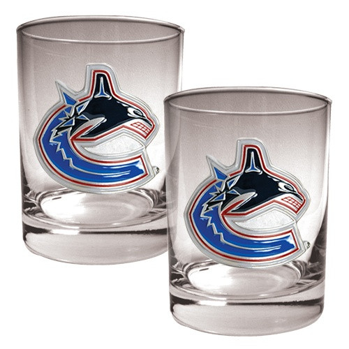 Vancouver Canucks NHL Rocks Glass - Set of 2