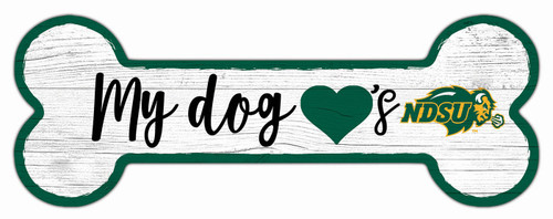 North Dakota State Bison 6" x 12" Dog Bone Sign