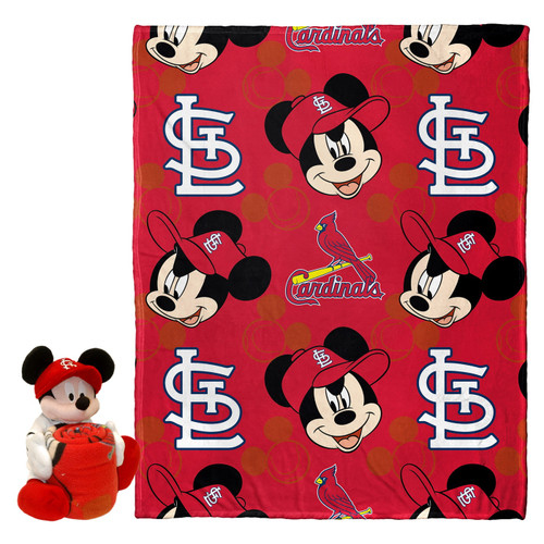 St. Louis Cardinals Pitch Crazy Mickey Hugger Pillow & Silk Touch Throw Blanket Set
