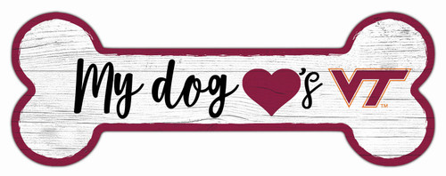 Virginia Tech Hokies 6" x 12" Dog Bone Sign