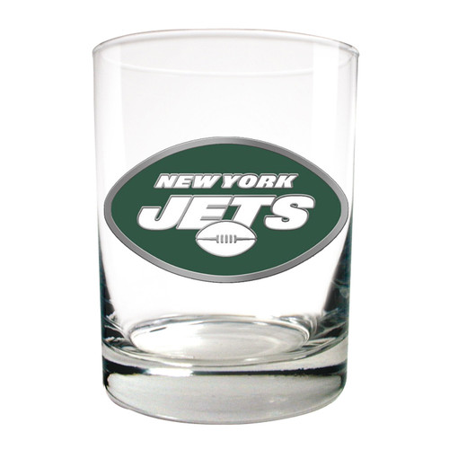 New York Jets Logo Rocks Glass - Set of 2