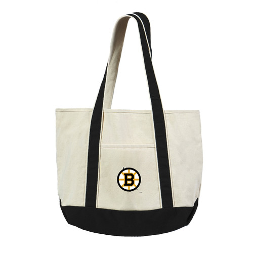 Boston Bruins Canvas Tote with Colored Strap