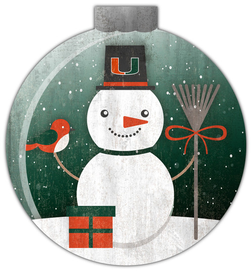 Miami Hurricanes 12" Snow Globe Wall Art