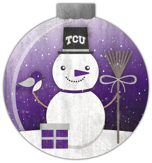 Texas Christian Horned Frogs 12" Snow Globe Wall Art