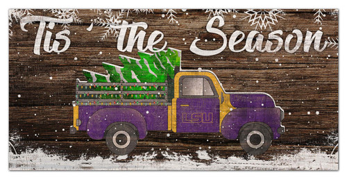 LSU Tigers 6" x 12" Tis the Season Sign