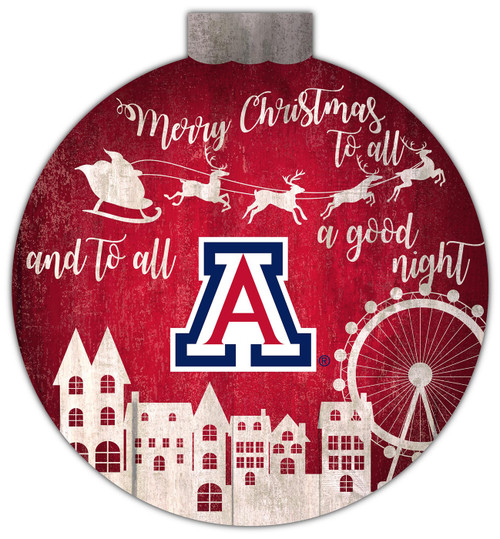 Arizona Wildcats 12" Christmas Village Wall Art