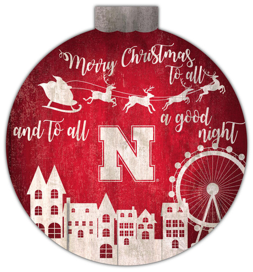 Nebraska Cornhuskers 12" Christmas Village Wall Art