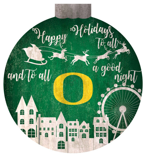 Oregon Ducks 12" Christmas Village Wall Art