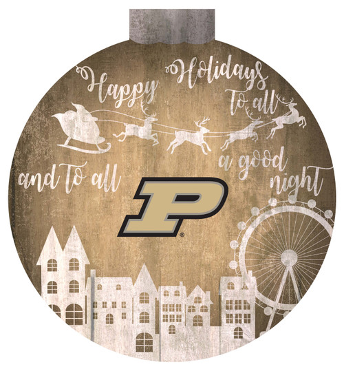 Purdue Boilermakers 12" Christmas Village Wall Art