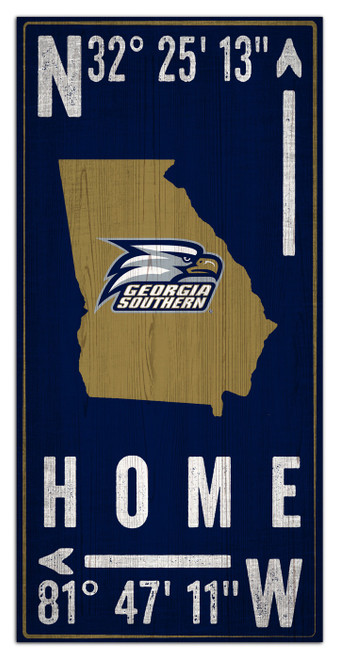 Georgia Southern Eagles 6" x 12" Coordinates Sign