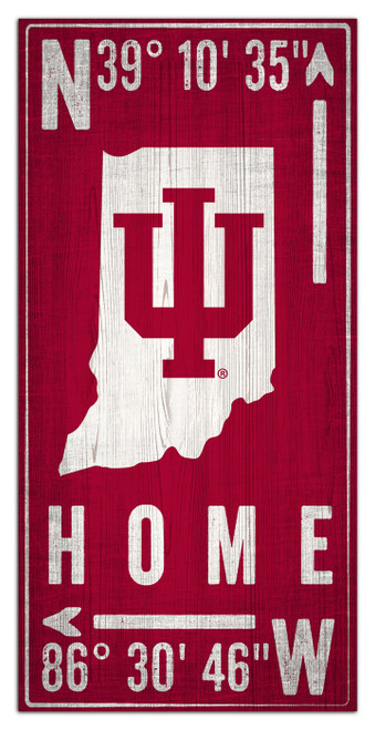 Indiana Hoosiers 6" x 12" Coordinates Sign