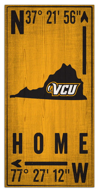 Virginia Commonwealth Rams 6" x 12" Coordinates Sign