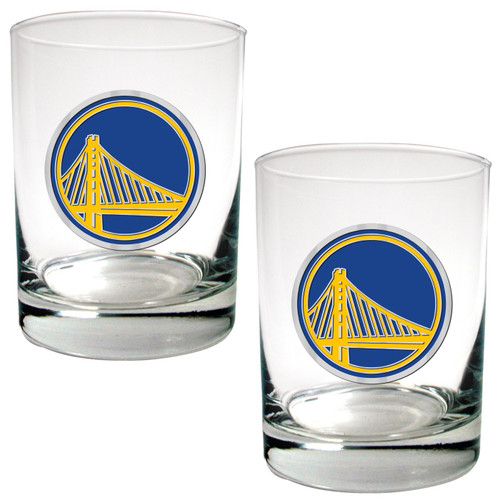 Golden State Warriors NBA 2-Piece 14 Oz. Rocks Glass Set