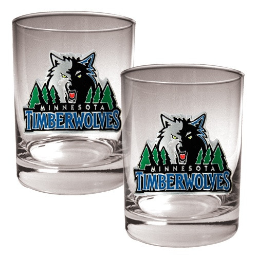 Minnesota Timberwolves NBA 2-Piece 14 Oz. Rocks Glass Set