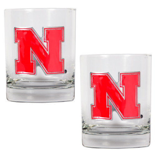 Nebraska Cornhuskers College 2-Piece 14 Oz. Rocks Glass Set