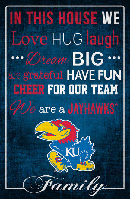 Kansas Jayhawks 17" x 26" In This House Sign
