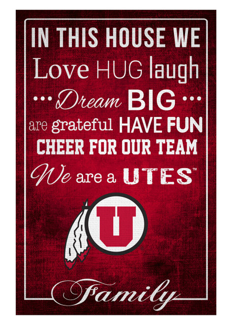 Utah Utes 17" x 26" In This House Sign
