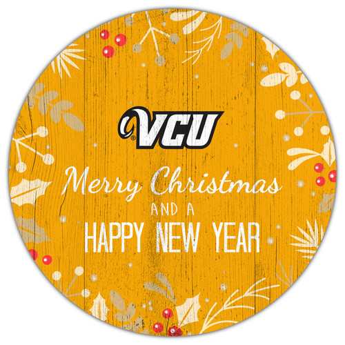 Virginia Commonwealth Rams 12" Merry Christmas & Happy New Year Sign