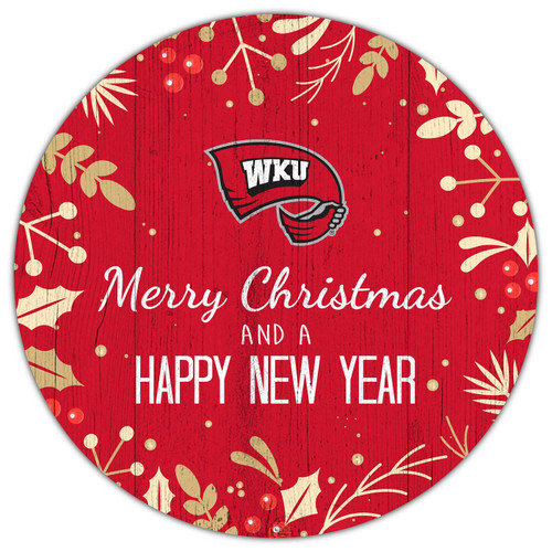 Western Kentucky Hilltoppers 12" Merry Christmas & Happy New Year Sign