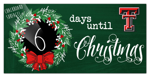 Texas Tech Red Raiders 6" x 12" Chalk Christmas Countdown Sign
