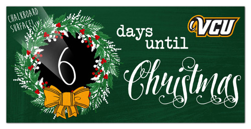 Virginia Commonwealth Rams 6" x 12" Chalk Christmas Countdown Sign