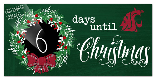 Washington State Cougars 6" x 12" Chalk Christmas Countdown Sign